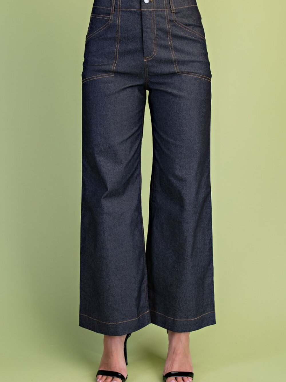 Gigio's Black Ankle Cropped Exposed Zipper Pants